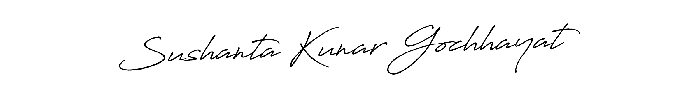 Create a beautiful signature design for name Sushanta Kunar Gochhayat. With this signature (Antro_Vectra_Bolder) fonts, you can make a handwritten signature for free. Sushanta Kunar Gochhayat signature style 7 images and pictures png