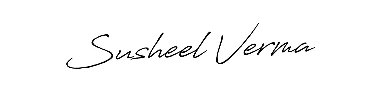 Design your own signature with our free online signature maker. With this signature software, you can create a handwritten (Antro_Vectra_Bolder) signature for name Susheel Verma. Susheel Verma signature style 7 images and pictures png