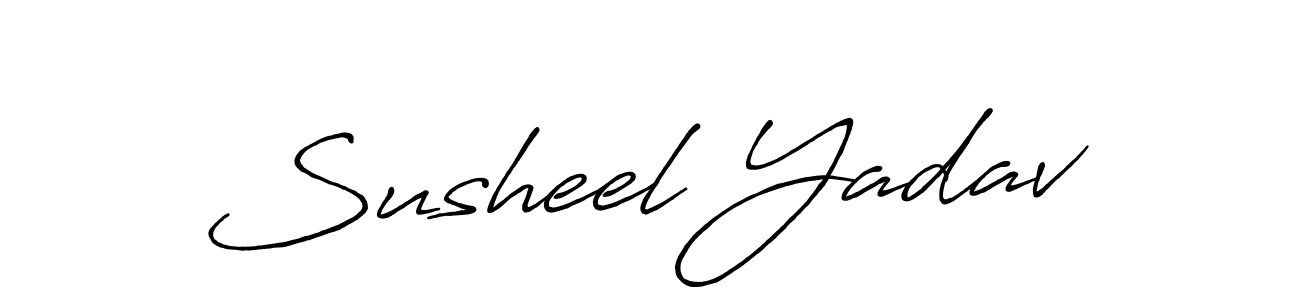 Use a signature maker to create a handwritten signature online. With this signature software, you can design (Antro_Vectra_Bolder) your own signature for name Susheel Yadav. Susheel Yadav signature style 7 images and pictures png