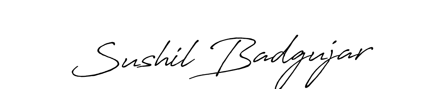 You should practise on your own different ways (Antro_Vectra_Bolder) to write your name (Sushil Badgujar) in signature. don't let someone else do it for you. Sushil Badgujar signature style 7 images and pictures png