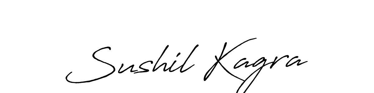 You should practise on your own different ways (Antro_Vectra_Bolder) to write your name (Sushil Kagra) in signature. don't let someone else do it for you. Sushil Kagra signature style 7 images and pictures png