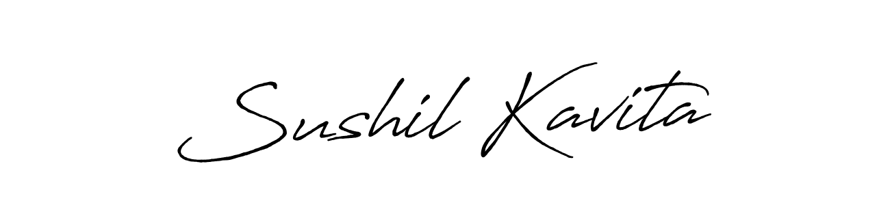 Also You can easily find your signature by using the search form. We will create Sushil Kavita name handwritten signature images for you free of cost using Antro_Vectra_Bolder sign style. Sushil Kavita signature style 7 images and pictures png