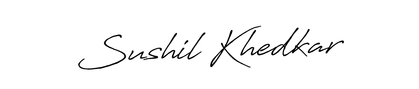 How to make Sushil Khedkar signature? Antro_Vectra_Bolder is a professional autograph style. Create handwritten signature for Sushil Khedkar name. Sushil Khedkar signature style 7 images and pictures png
