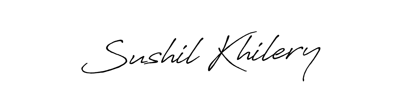 The best way (Antro_Vectra_Bolder) to make a short signature is to pick only two or three words in your name. The name Sushil Khilery include a total of six letters. For converting this name. Sushil Khilery signature style 7 images and pictures png