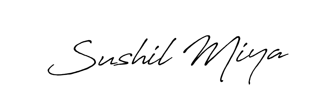 The best way (Antro_Vectra_Bolder) to make a short signature is to pick only two or three words in your name. The name Sushil Miya include a total of six letters. For converting this name. Sushil Miya signature style 7 images and pictures png
