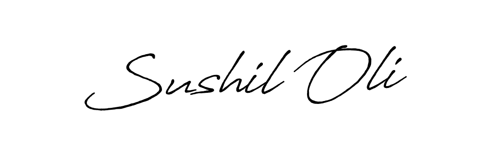 Also we have Sushil Oli name is the best signature style. Create professional handwritten signature collection using Antro_Vectra_Bolder autograph style. Sushil Oli signature style 7 images and pictures png