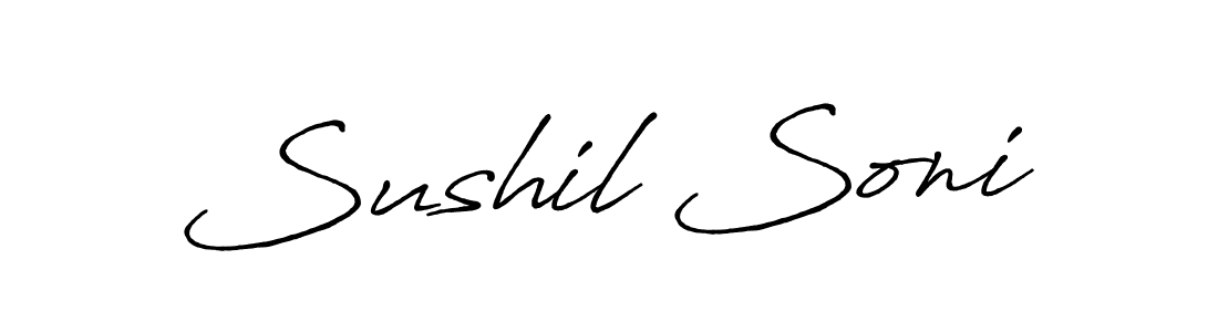 Sushil Soni stylish signature style. Best Handwritten Sign (Antro_Vectra_Bolder) for my name. Handwritten Signature Collection Ideas for my name Sushil Soni. Sushil Soni signature style 7 images and pictures png