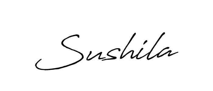 Make a beautiful signature design for name Sushila. With this signature (Antro_Vectra_Bolder) style, you can create a handwritten signature for free. Sushila signature style 7 images and pictures png