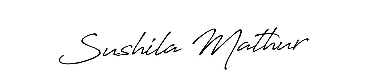 Create a beautiful signature design for name Sushila Mathur. With this signature (Antro_Vectra_Bolder) fonts, you can make a handwritten signature for free. Sushila Mathur signature style 7 images and pictures png