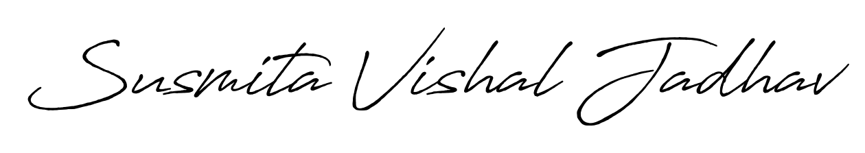 Designed for modern professionals: Susmita Vishal Jadhav name signature crafted with Antro_Vectra_Bolder script. Ready for digital PDF workflows. Susmita Vishal Jadhav signature style 7 images and pictures png