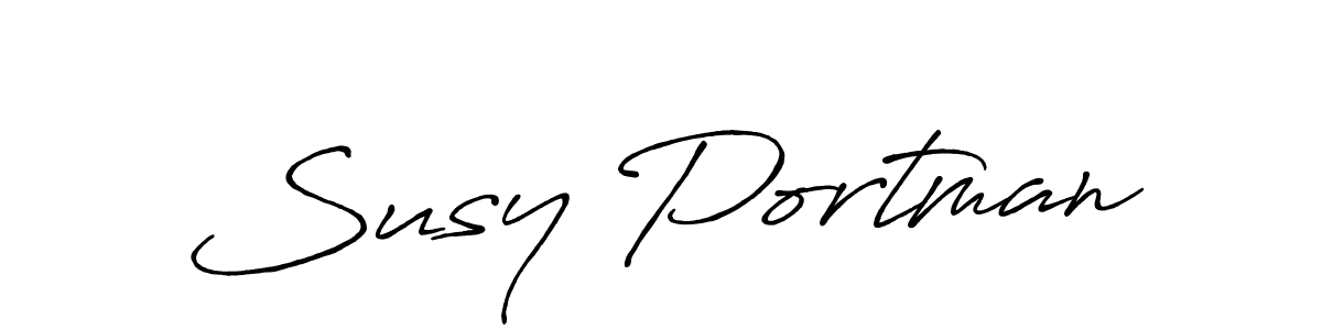 if you are searching for the best signature style for your name Susy Portman. so please give up your signature search. here we have designed multiple signature styles  using Antro_Vectra_Bolder. Susy Portman signature style 7 images and pictures png