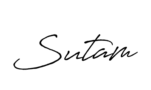 Use a signature maker to create a handwritten signature online. With this signature software, you can design (Antro_Vectra_Bolder) your own signature for name Sutam. Sutam signature style 7 images and pictures png