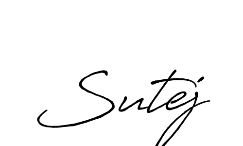 Sutej stylish signature style. Best Handwritten Sign (Antro_Vectra_Bolder) for my name. Handwritten Signature Collection Ideas for my name Sutej. Sutej signature style 7 images and pictures png