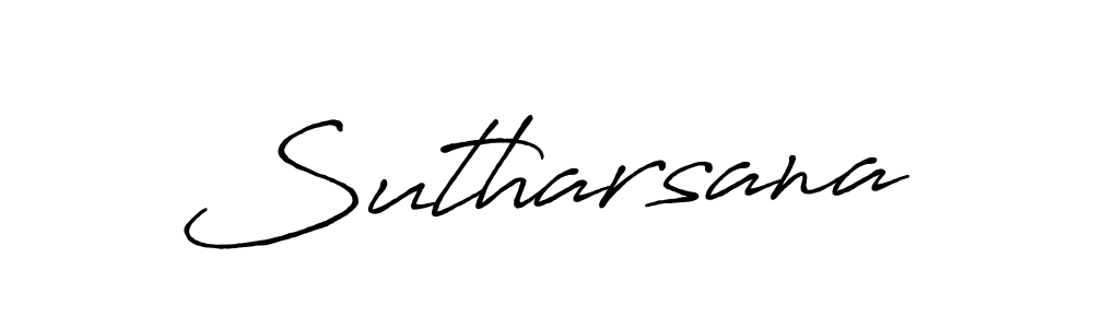 Use a signature maker to create a handwritten signature online. With this signature software, you can design (Antro_Vectra_Bolder) your own signature for name Sutharsana. Sutharsana signature style 7 images and pictures png
