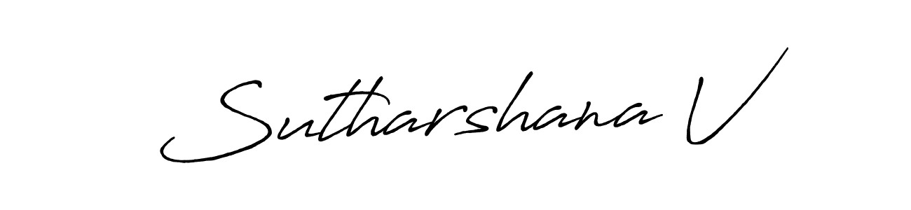 The best way (Antro_Vectra_Bolder) to make a short signature is to pick only two or three words in your name. The name Sutharshana V include a total of six letters. For converting this name. Sutharshana V signature style 7 images and pictures png