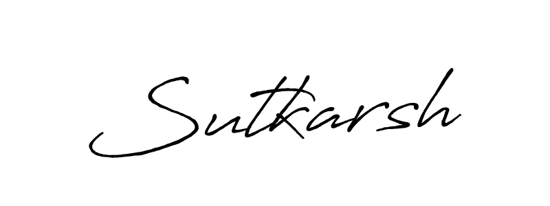 Make a beautiful signature design for name Sutkarsh. With this signature (Antro_Vectra_Bolder) style, you can create a handwritten signature for free. Sutkarsh signature style 7 images and pictures png
