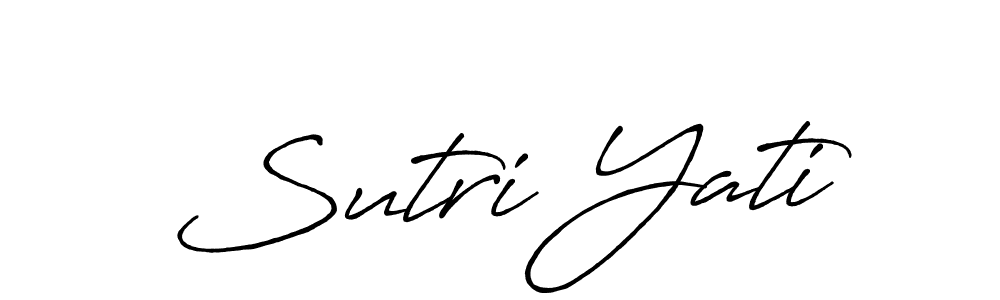 How to make Sutri Yati name signature. Use Antro_Vectra_Bolder style for creating short signs online. This is the latest handwritten sign. Sutri Yati signature style 7 images and pictures png