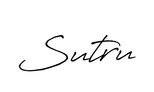 You should practise on your own different ways (Antro_Vectra_Bolder) to write your name (Sutru) in signature. don't let someone else do it for you. Sutru signature style 7 images and pictures png