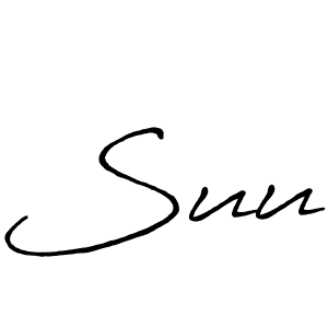 Create a beautiful signature design for name Suu. With this signature (Antro_Vectra_Bolder) fonts, you can make a handwritten signature for free. Suu signature style 7 images and pictures png