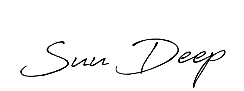Similarly Antro_Vectra_Bolder is the best handwritten signature design. Signature creator online .You can use it as an online autograph creator for name Suu Deep. Suu Deep signature style 7 images and pictures png