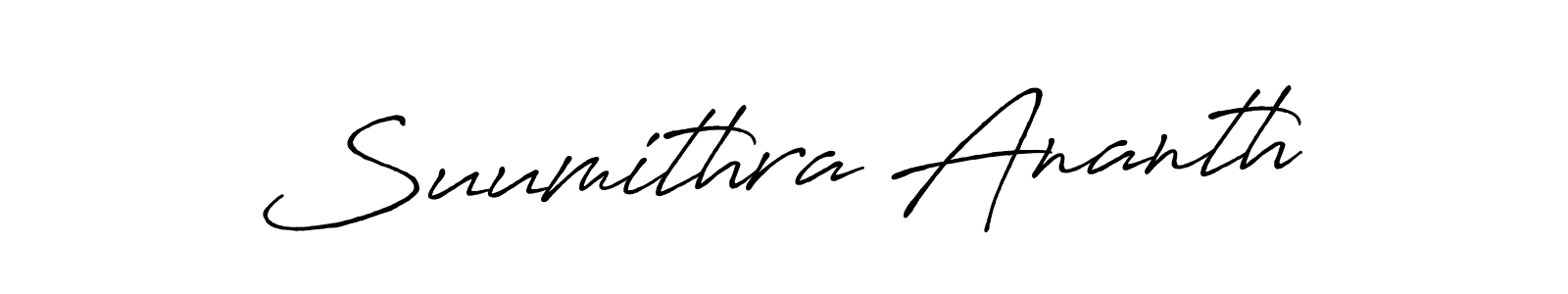 You should practise on your own different ways (Antro_Vectra_Bolder) to write your name (Suumithra Ananth) in signature. don't let someone else do it for you. Suumithra Ananth signature style 7 images and pictures png