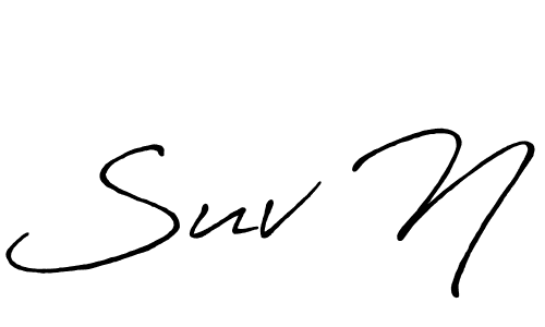 Also You can easily find your signature by using the search form. We will create Suv N name handwritten signature images for you free of cost using Antro_Vectra_Bolder sign style. Suv N signature style 7 images and pictures png