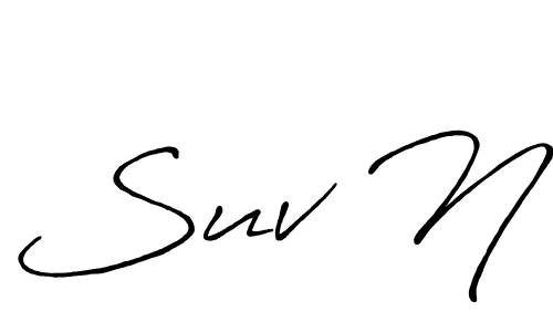 Also You can easily find your signature by using the search form. We will create Suv N name handwritten signature images for you free of cost using Antro_Vectra_Bolder sign style. Suv N signature style 7 images and pictures png