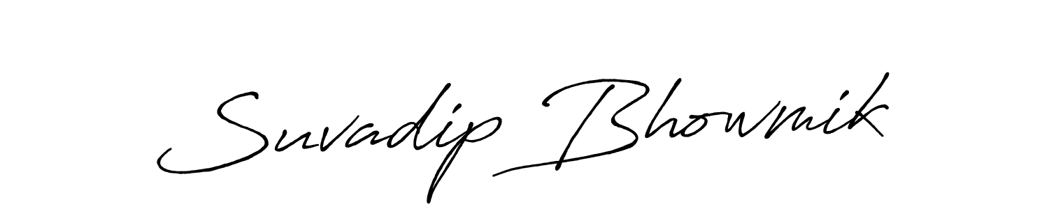 Suvadip Bhowmik stylish signature style. Best Handwritten Sign (Antro_Vectra_Bolder) for my name. Handwritten Signature Collection Ideas for my name Suvadip Bhowmik. Suvadip Bhowmik signature style 7 images and pictures png