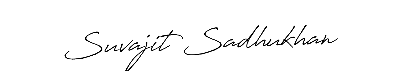 Make a beautiful signature design for name Suvajit Sadhukhan. With this signature (Antro_Vectra_Bolder) style, you can create a handwritten signature for free. Suvajit Sadhukhan signature style 7 images and pictures png