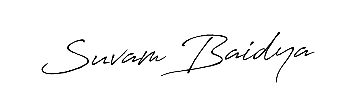 Design your own signature with our free online signature maker. With this signature software, you can create a handwritten (Antro_Vectra_Bolder) signature for name Suvam Baidya. Suvam Baidya signature style 7 images and pictures png