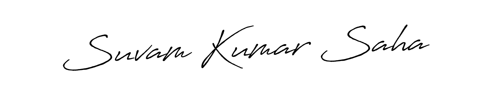 Make a beautiful signature design for name Suvam Kumar Saha. With this signature (Antro_Vectra_Bolder) style, you can create a handwritten signature for free. Suvam Kumar Saha signature style 7 images and pictures png