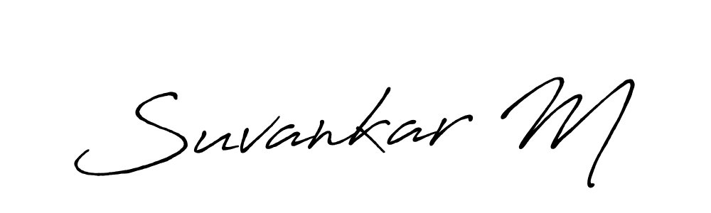 It looks lik you need a new signature style for name Suvankar M. Design unique handwritten (Antro_Vectra_Bolder) signature with our free signature maker in just a few clicks. Suvankar M signature style 7 images and pictures png