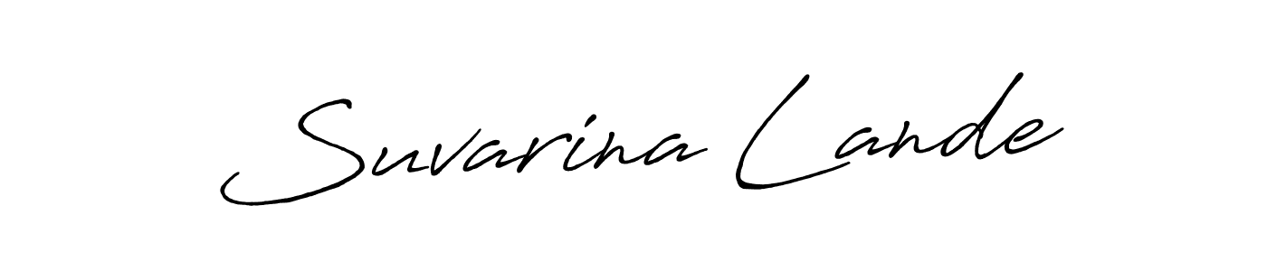 The best way (Antro_Vectra_Bolder) to make a short signature is to pick only two or three words in your name. The name Suvarina Lande include a total of six letters. For converting this name. Suvarina Lande signature style 7 images and pictures png