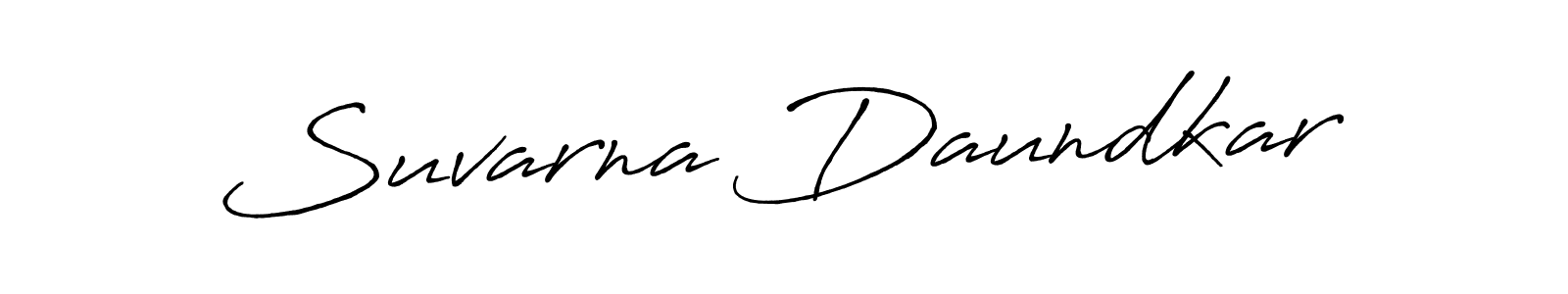 You can use this online signature creator to create a handwritten signature for the name Suvarna Daundkar. This is the best online autograph maker. Suvarna Daundkar signature style 7 images and pictures png