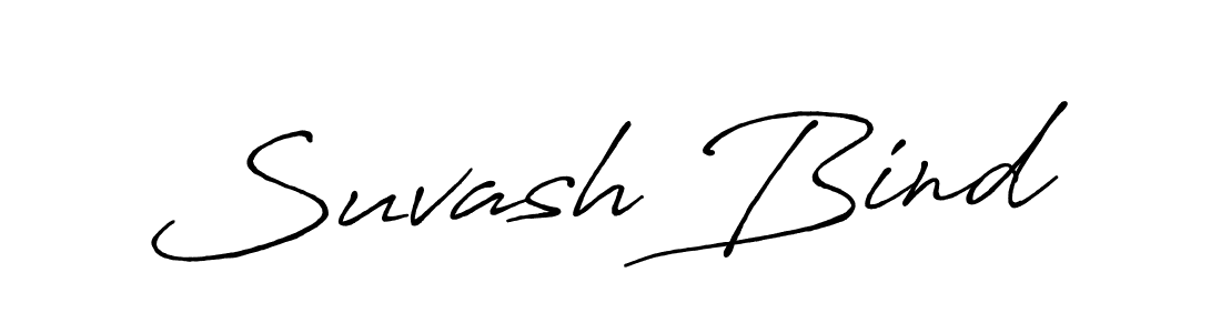 How to make Suvash Bind name signature. Use Antro_Vectra_Bolder style for creating short signs online. This is the latest handwritten sign. Suvash Bind signature style 7 images and pictures png