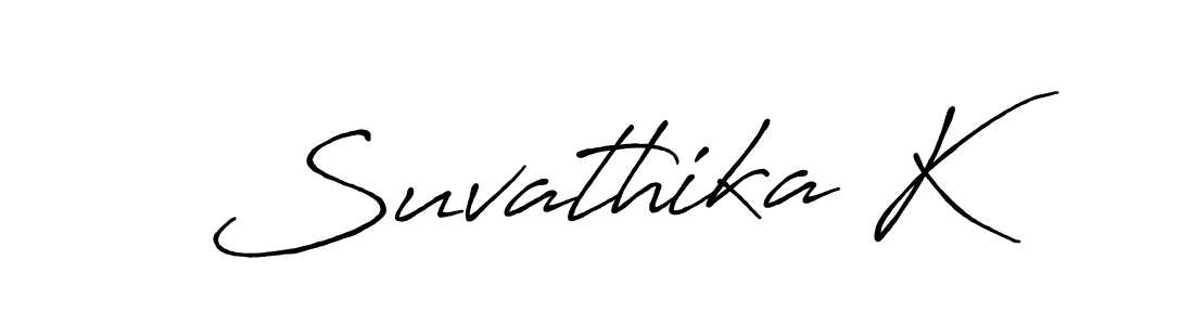 How to make Suvathika K signature? Antro_Vectra_Bolder is a professional autograph style. Create handwritten signature for Suvathika K name. Suvathika K signature style 7 images and pictures png