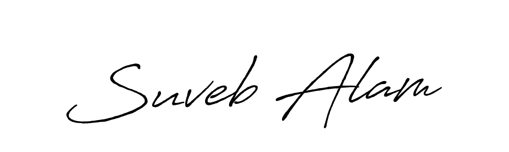 How to make Suveb Alam name signature. Use Antro_Vectra_Bolder style for creating short signs online. This is the latest handwritten sign. Suveb Alam signature style 7 images and pictures png