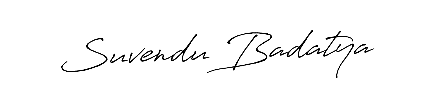 Create a beautiful signature design for name Suvendu Badatya. With this signature (Antro_Vectra_Bolder) fonts, you can make a handwritten signature for free. Suvendu Badatya signature style 7 images and pictures png