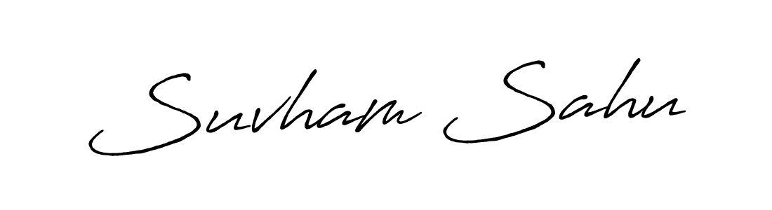 Suvham Sahu stylish signature style. Best Handwritten Sign (Antro_Vectra_Bolder) for my name. Handwritten Signature Collection Ideas for my name Suvham Sahu. Suvham Sahu signature style 7 images and pictures png