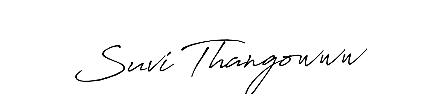 The best way (Antro_Vectra_Bolder) to make a short signature is to pick only two or three words in your name. The name Suvi Thangowww include a total of six letters. For converting this name. Suvi Thangowww signature style 7 images and pictures png