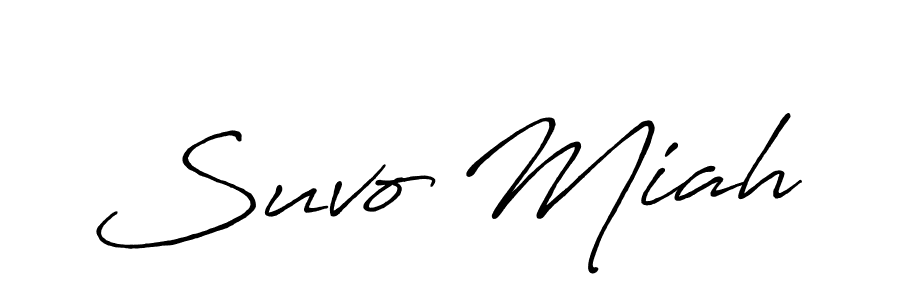 Make a beautiful signature design for name Suvo Miah. With this signature (Antro_Vectra_Bolder) style, you can create a handwritten signature for free. Suvo Miah signature style 7 images and pictures png