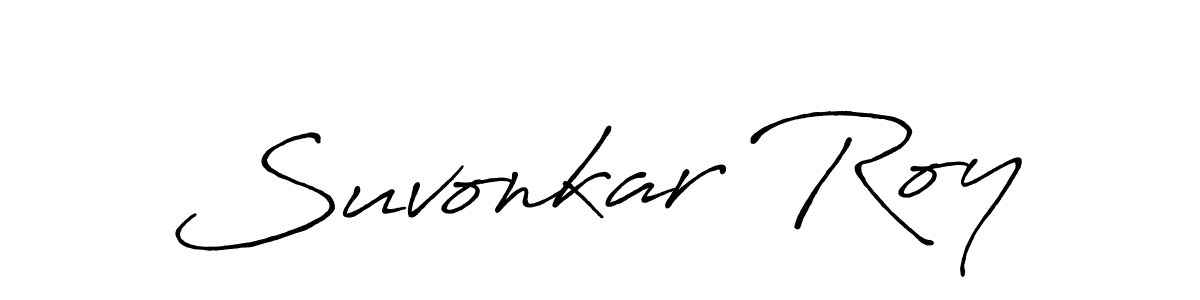 Use a signature maker to create a handwritten signature online. With this signature software, you can design (Antro_Vectra_Bolder) your own signature for name Suvonkar Roy. Suvonkar Roy signature style 7 images and pictures png