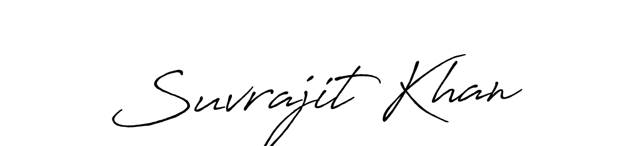 Make a beautiful signature design for name Suvrajit Khan. With this signature (Antro_Vectra_Bolder) style, you can create a handwritten signature for free. Suvrajit Khan signature style 7 images and pictures png