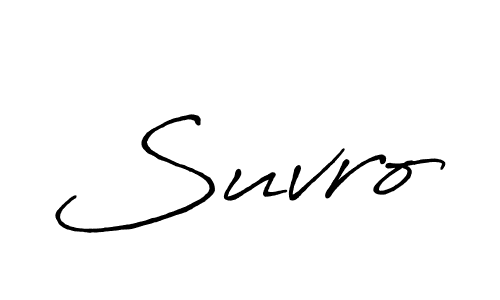 How to make Suvro name signature. Use Antro_Vectra_Bolder style for creating short signs online. This is the latest handwritten sign. Suvro signature style 7 images and pictures png