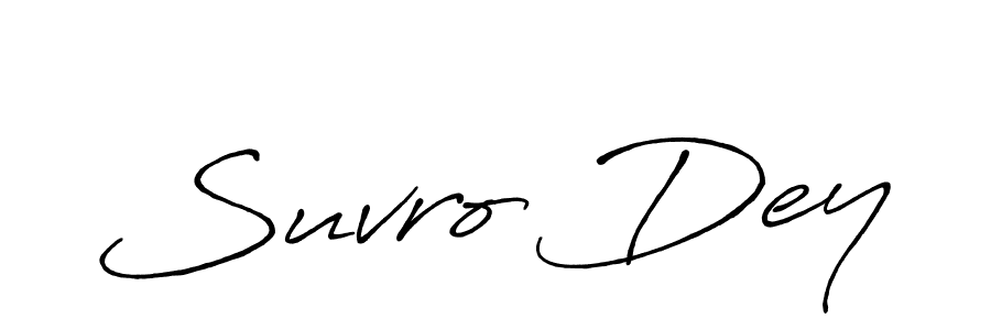 Use a signature maker to create a handwritten signature online. With this signature software, you can design (Antro_Vectra_Bolder) your own signature for name Suvro Dey. Suvro Dey signature style 7 images and pictures png