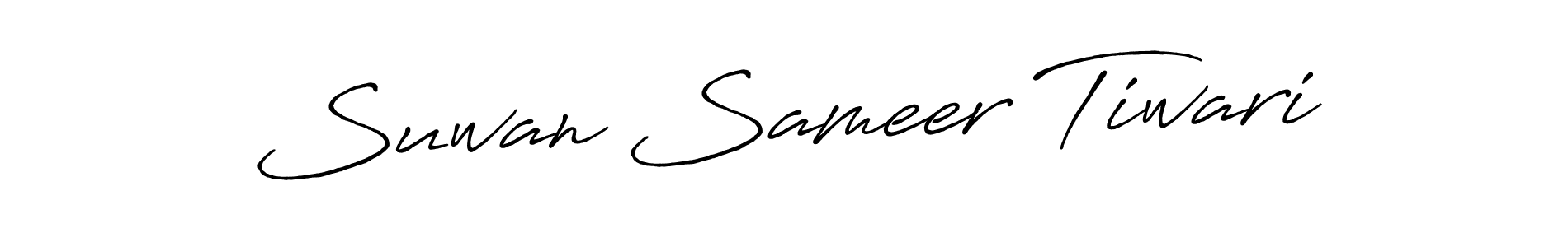 Also You can easily find your signature by using the search form. We will create Suwan Sameer Tiwari name handwritten signature images for you free of cost using Antro_Vectra_Bolder sign style. Suwan Sameer Tiwari signature style 7 images and pictures png