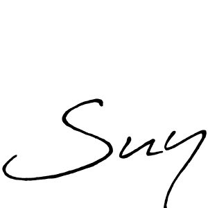 How to make Suy name signature. Use Antro_Vectra_Bolder style for creating short signs online. This is the latest handwritten sign. Suy signature style 7 images and pictures png