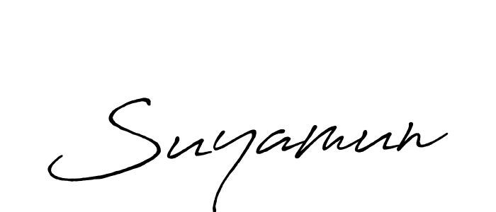 Make a beautiful signature design for name Suyamun. With this signature (Antro_Vectra_Bolder) style, you can create a handwritten signature for free. Suyamun signature style 7 images and pictures png