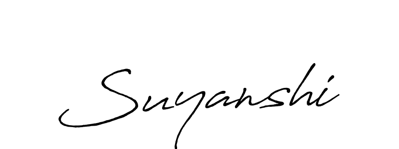 Also we have Suyanshi name is the best signature style. Create professional handwritten signature collection using Antro_Vectra_Bolder autograph style. Suyanshi signature style 7 images and pictures png