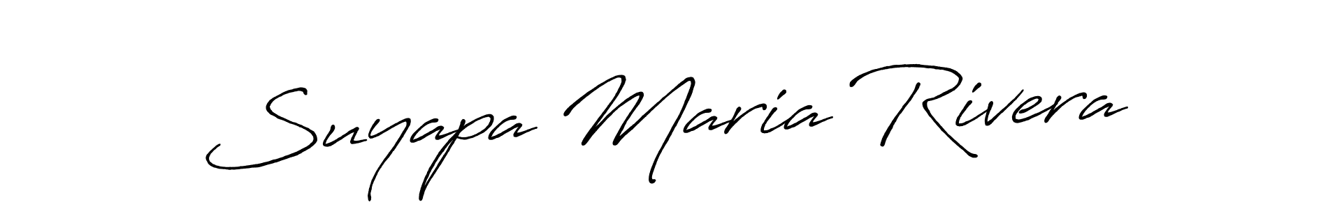 How to make Suyapa Maria Rivera name signature. Use Antro_Vectra_Bolder style for creating short signs online. This is the latest handwritten sign. Suyapa Maria Rivera signature style 7 images and pictures png
